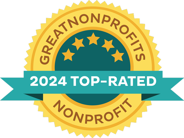 CenterLink's 2024 Top Rated Nonprofit Badge: links to Overview and Reviews on GreatNonprofits